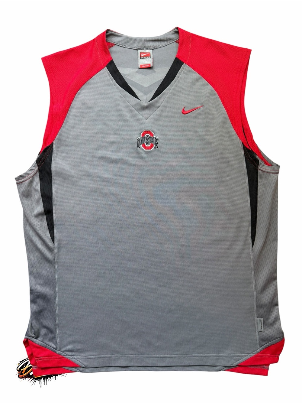 VTG Nike Ohio State Buckeyes Basketball Jersey Size XL Red/Gray Y2K Sportswear